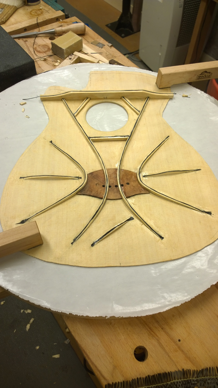 Completed top bracing — all braces and CF installed