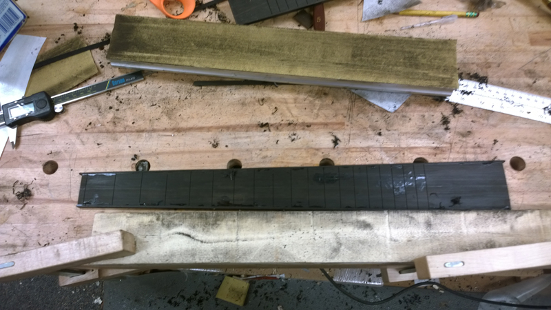 Fretboard bound with ebony using CA