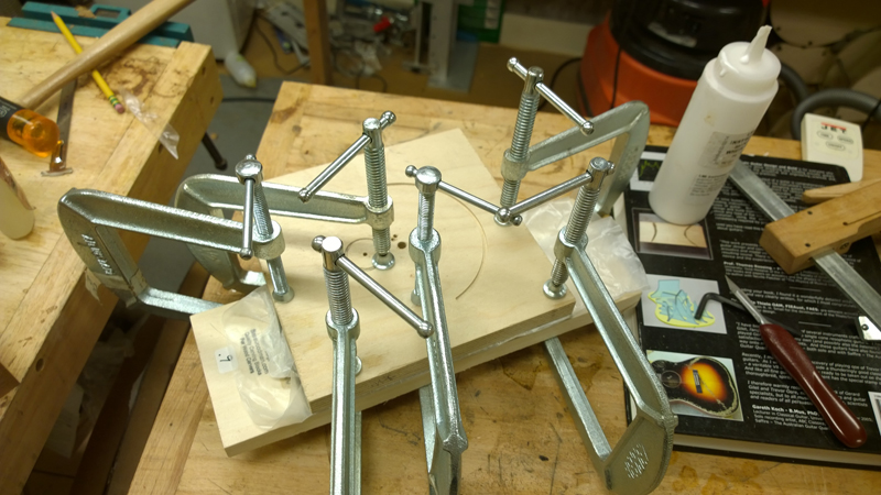 Headstock veneer glued on