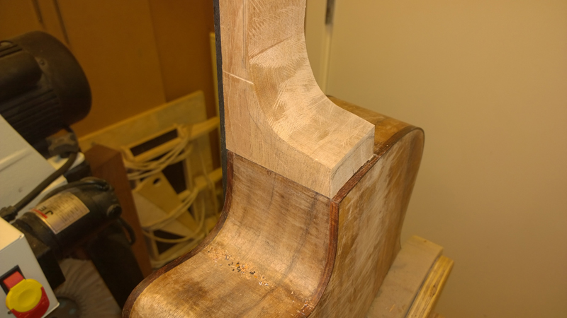 Neck carving in progress