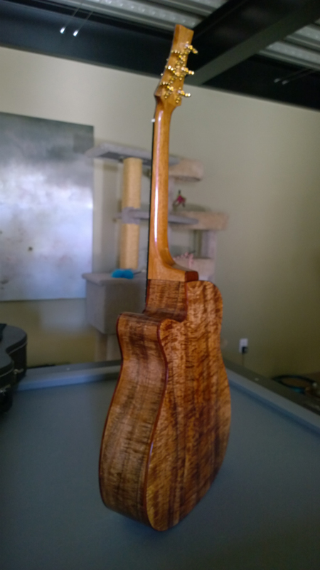 Completed guitar — back
