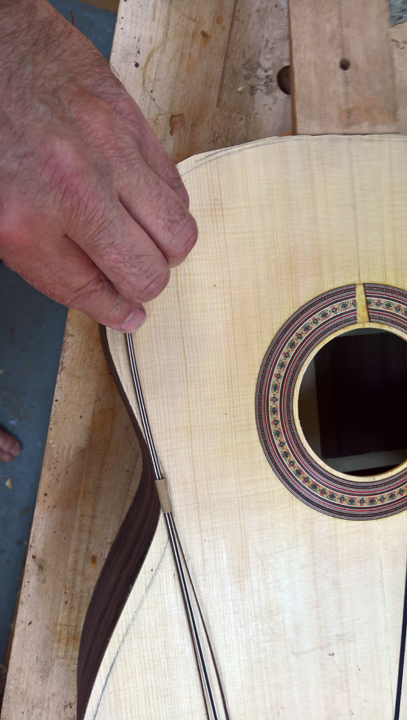 Binding and purfling stacks — ebony, rosewood, maple