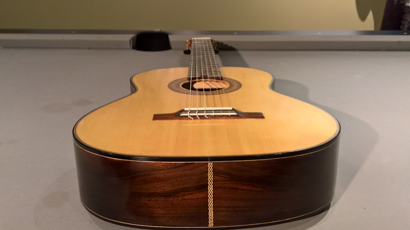 Finished guitar — detail view