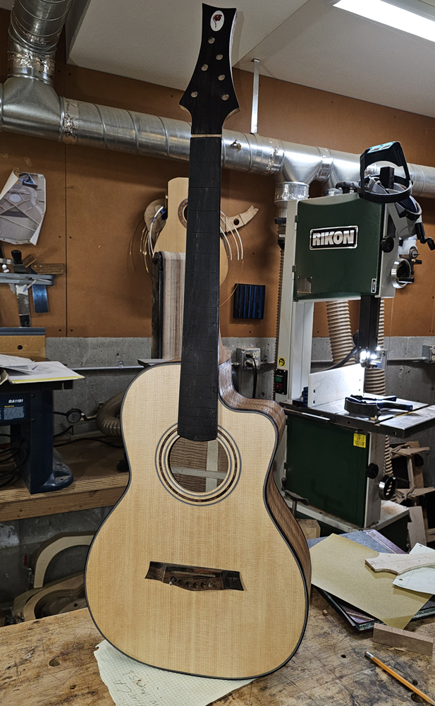 Third neck blank — fresh start, clean wood