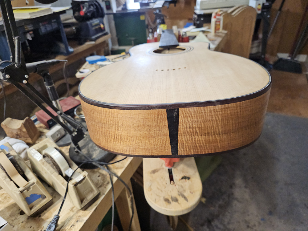 Third neck complete — back to where we were, without the flaw