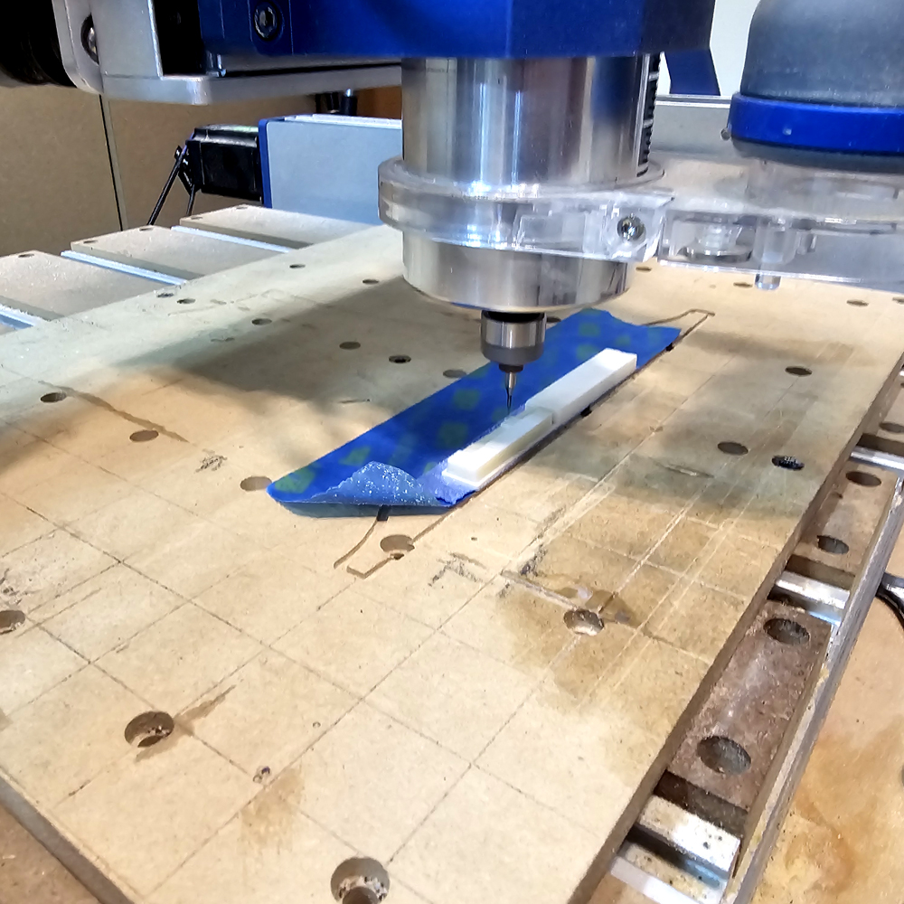 CNC milling nut intonation positions and string guides